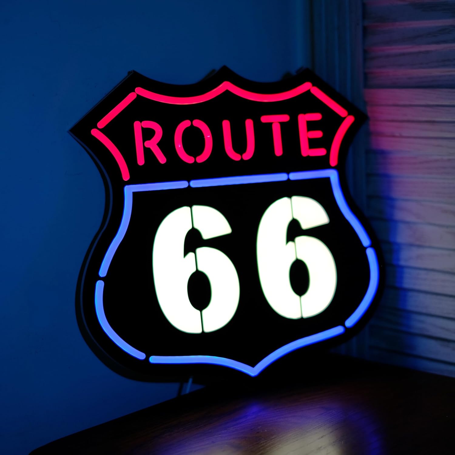 Ultrathin Route 66 Neon Sign Art Wall Lights for Bedroom Windows Glass Hotel Pub Cafe Wedding Birthday Party Gifts Red