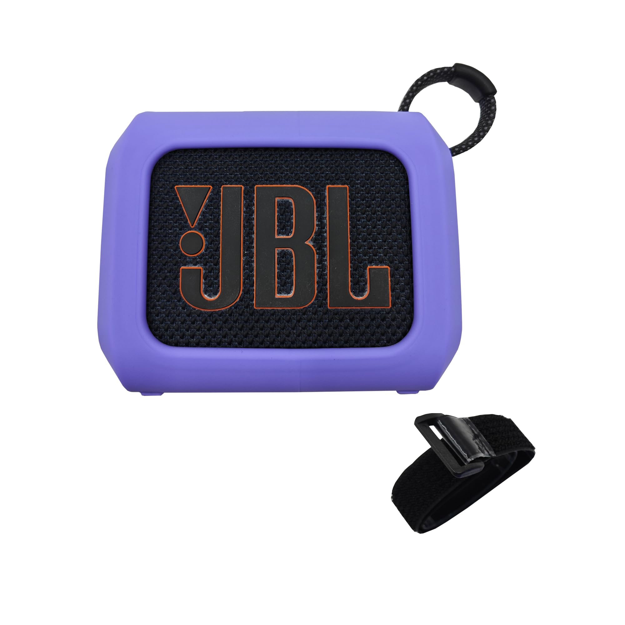 LeoTube Shockproof Silicone Case for JBL Go 4 Bluetooth Speaker - Anti-Scratch Protective Cover with Dustproof Design & Carry Strap | Precise Cutouts | Purple (Case Only)