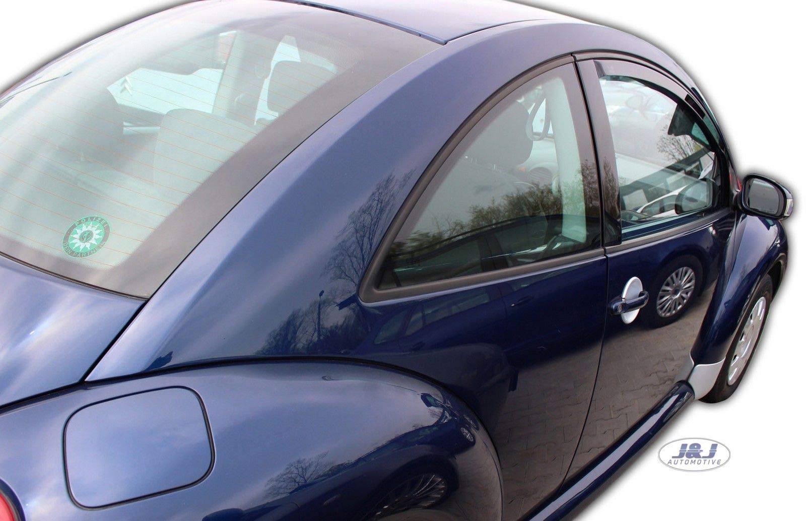J&J AUTOMOTIVE Windabweiser passend für Volkswagen Beetle 3-Türer 1998-2010 2tlg, Heko Regenabweiser Vorne Getönt Dunkel Passform