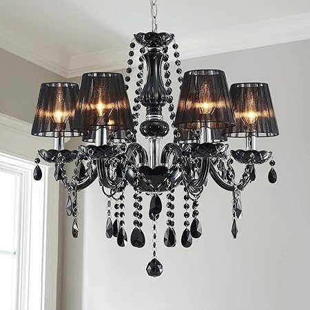 Small Chandelier Saint Mossi Modern K9 Crystal Chandelier,Black