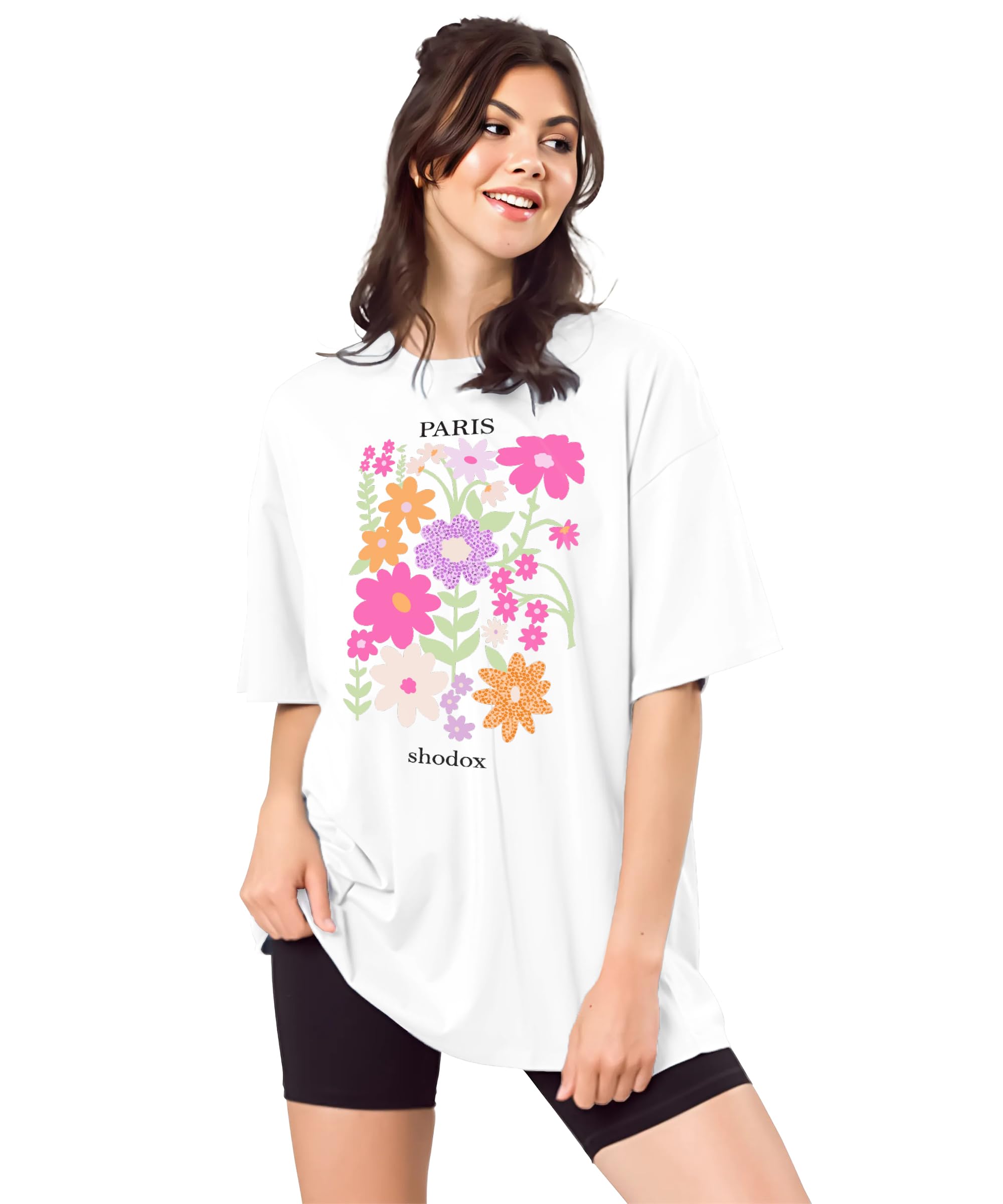 Bio-Washed Anti Bacterial 100% Pure Cotton Women’s Oversized Latest Aesthetic Premium Printed T-Shirt | Cozy Soft, Less Wrinkles Loose Fit, Drop Shoulder, Korean Baggy Style Tees for Girls-image-6