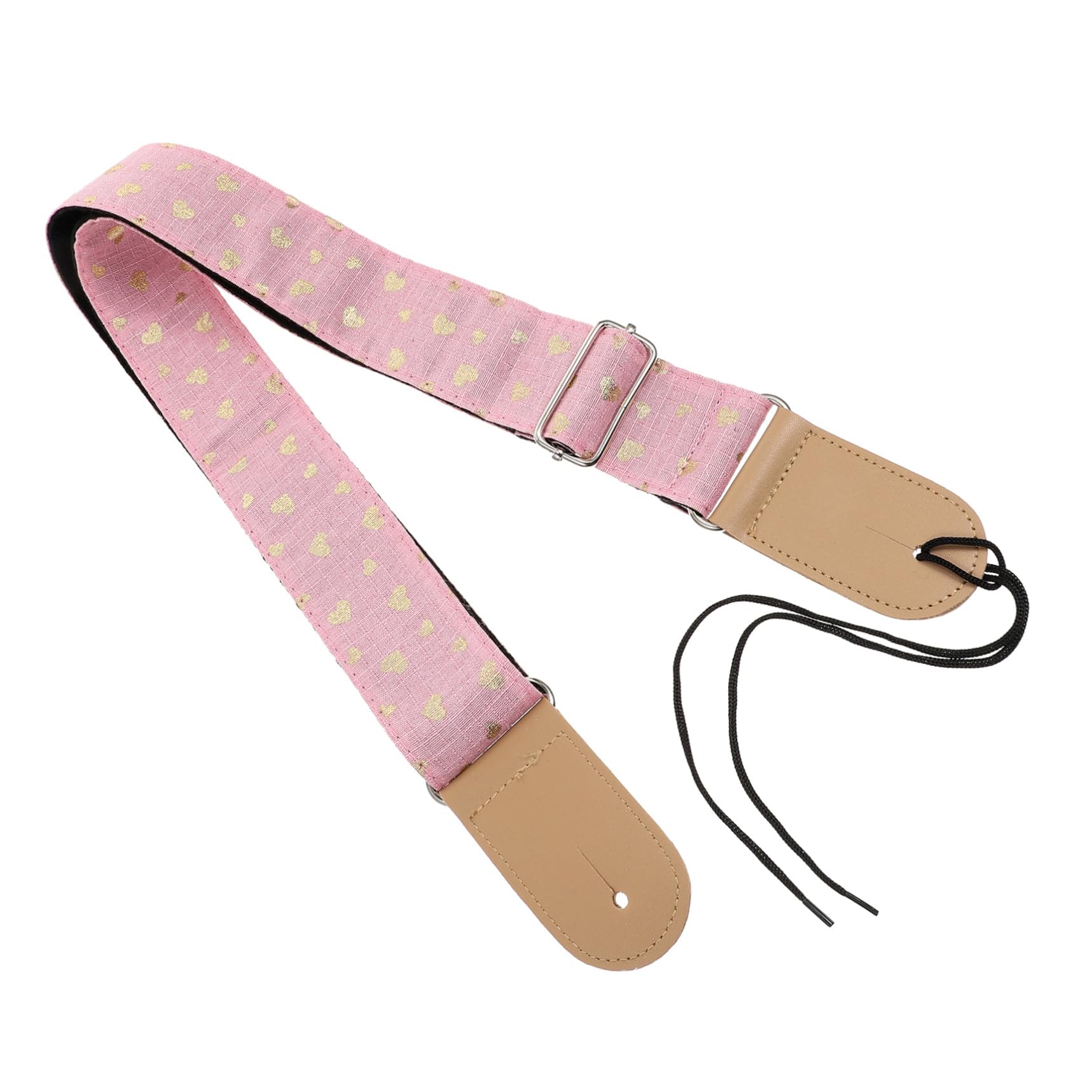 Toddmomy Correa De Guitarra Para El Hombro Moderna Y Práctica Para Guitarra Con Tejido Elegante Universal Con Doble Punta De Cuero Rosa