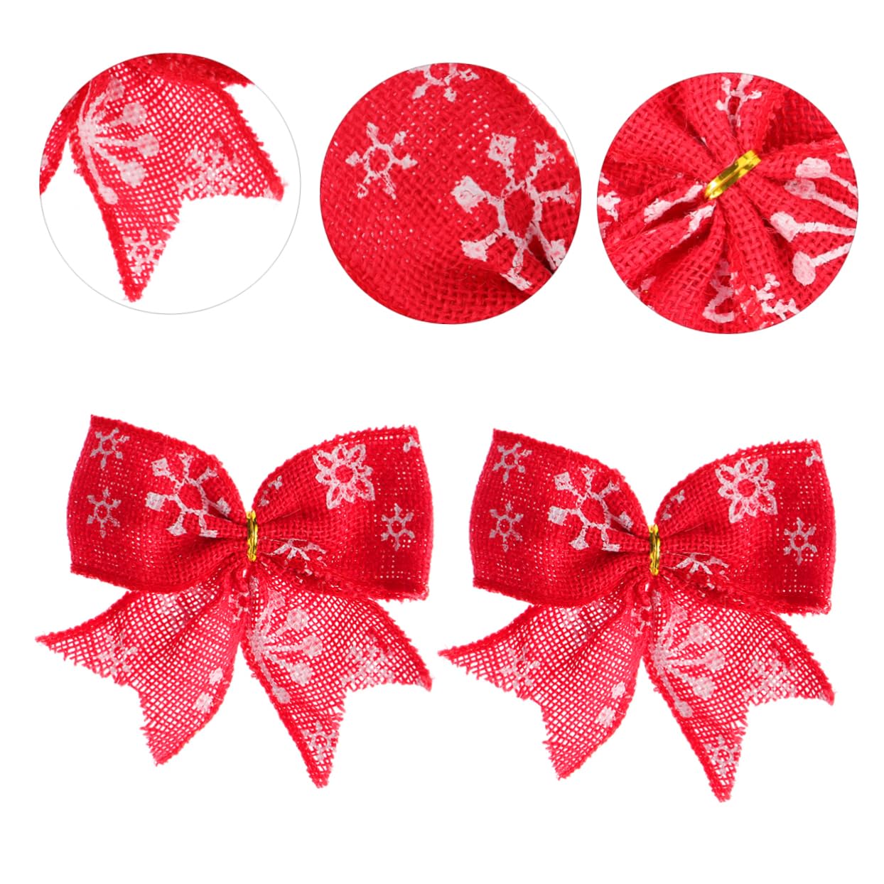 STOBOK 16piezas Lazos De Arpillera Diseño De para Decoración Navideña Adornos Rústicos para Árbol De Navidad y Festividades