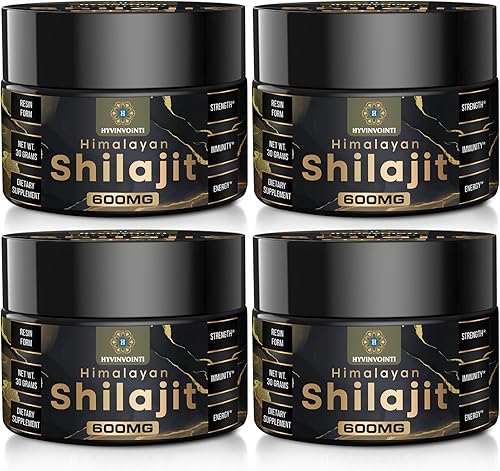 Resina Shilajit Shilajit orgánica pura del Himalaya de 600 mg Resina Shilajit orgánica de grado oro, 100% puro Shilajit orgánico para apoyo