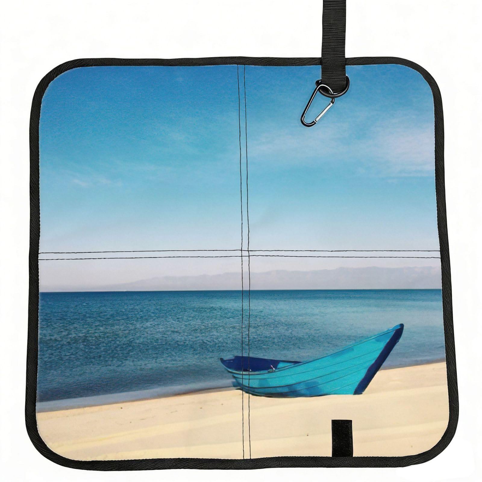 bghdfa Boat And Sea Print Outdoor Sitting Mat Waterproof Oxford Cloth Seat Cushion Folding Foam Camping Seat For Picnic
