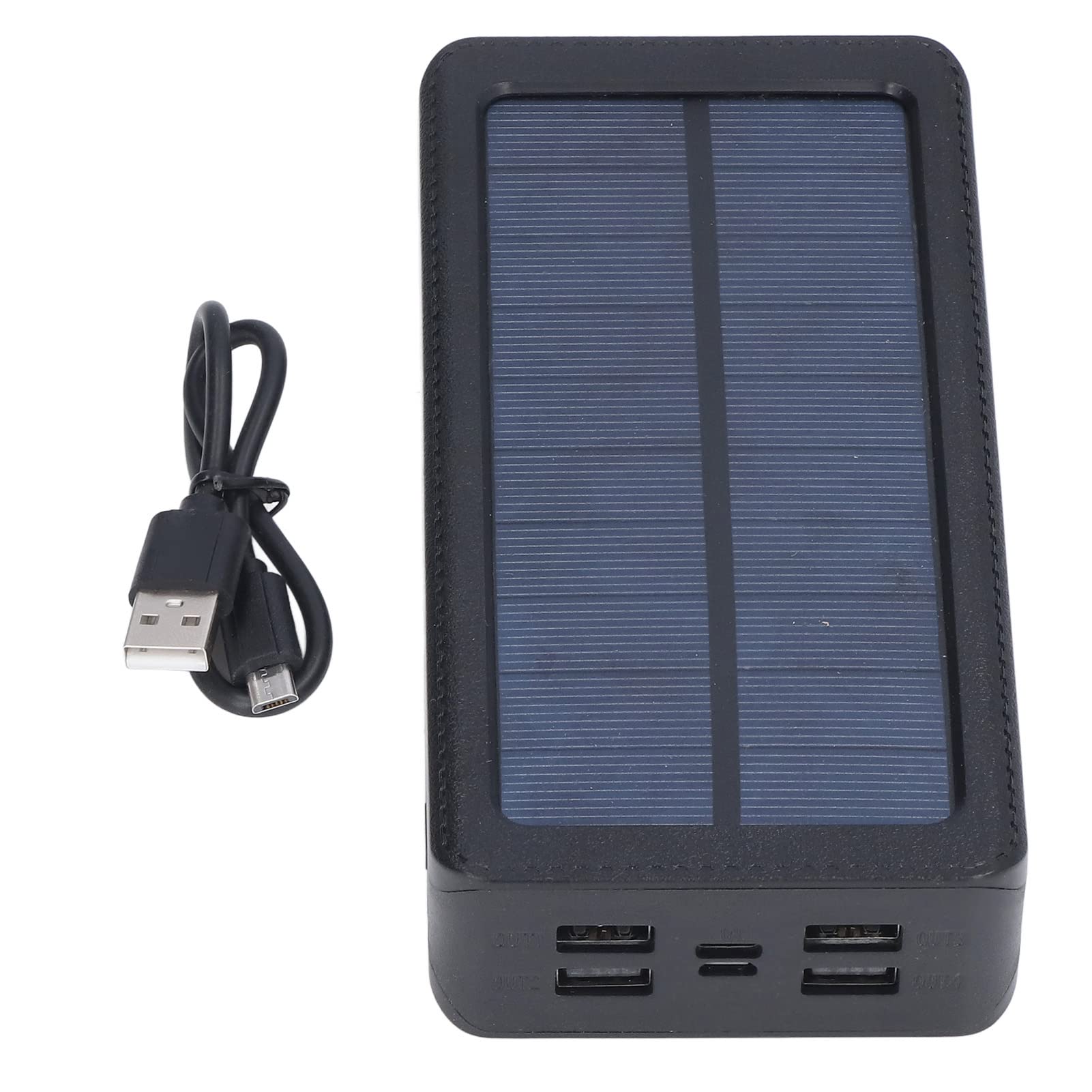 Banque d'alimentation avec Lumière Banque d'énergie Solaire Portable 30 000 MAh Chargeur de Batterie en Plastique avec 4 Sorties USB 32 LED 3 Modes pour Camping Pêche Randonnée