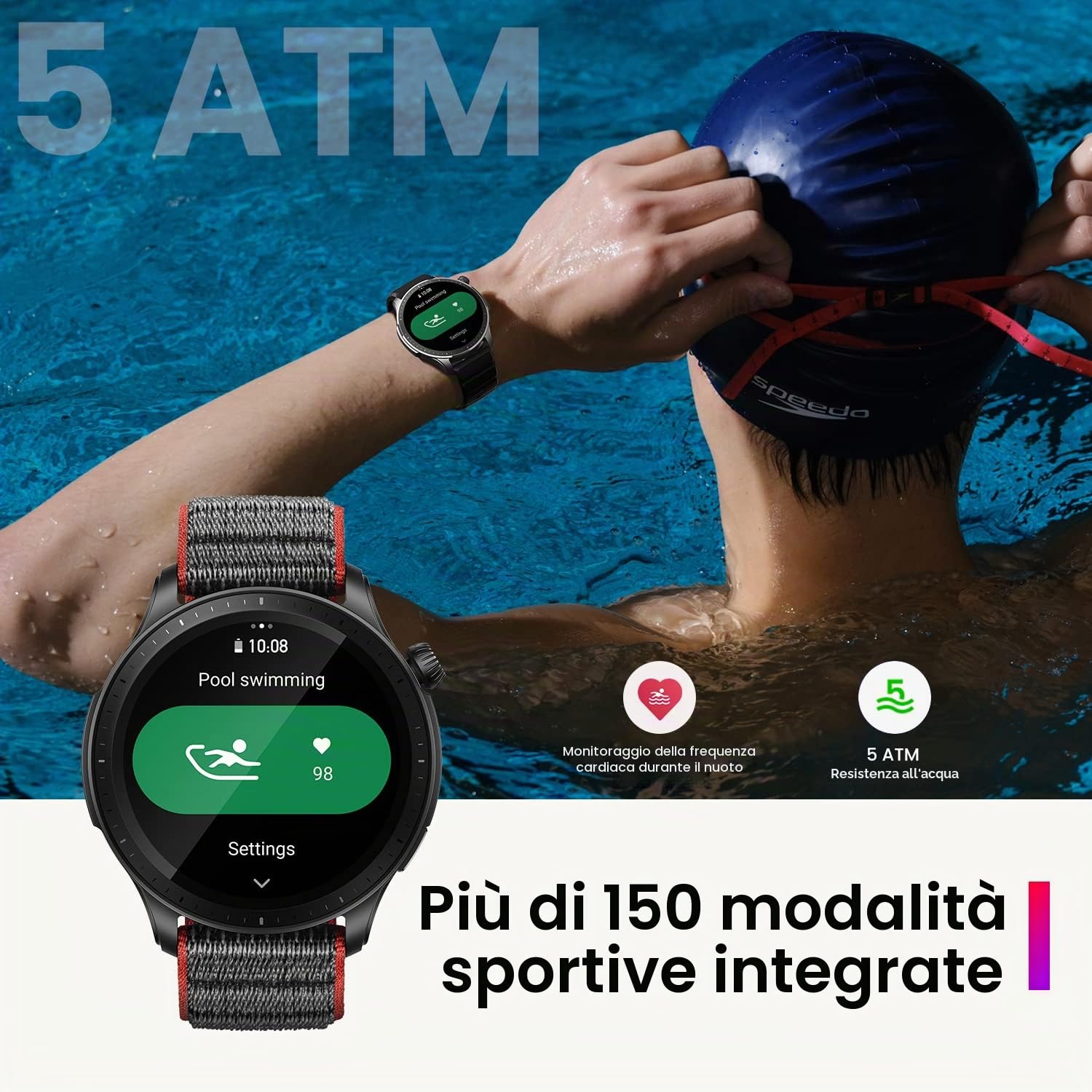 Amazfit GTR 4 Smartwatch Orologio Intelligente, Dual Band GPS, 6 Posizioni Satellitari, 150 modalità Sportive, Riproduzione di Musica, Telefonate Bluetooth, Alexa, AMOLED, SpO2, Cardiofrequenzimetro