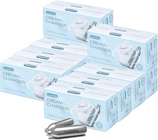 Whip Cream Charger 240 Count, Original Flavor Nitrous Oxide Cartridges for Whipped Cream Dispenser (10Pack x 24 Count)