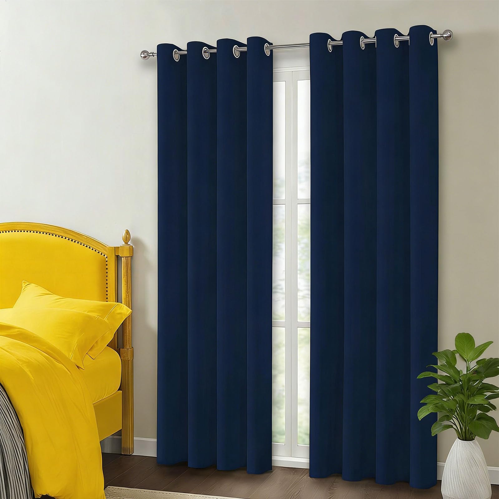 Rideau occultant pour chambre à oeillets 190 x 190 cm assurant une obscurité complète