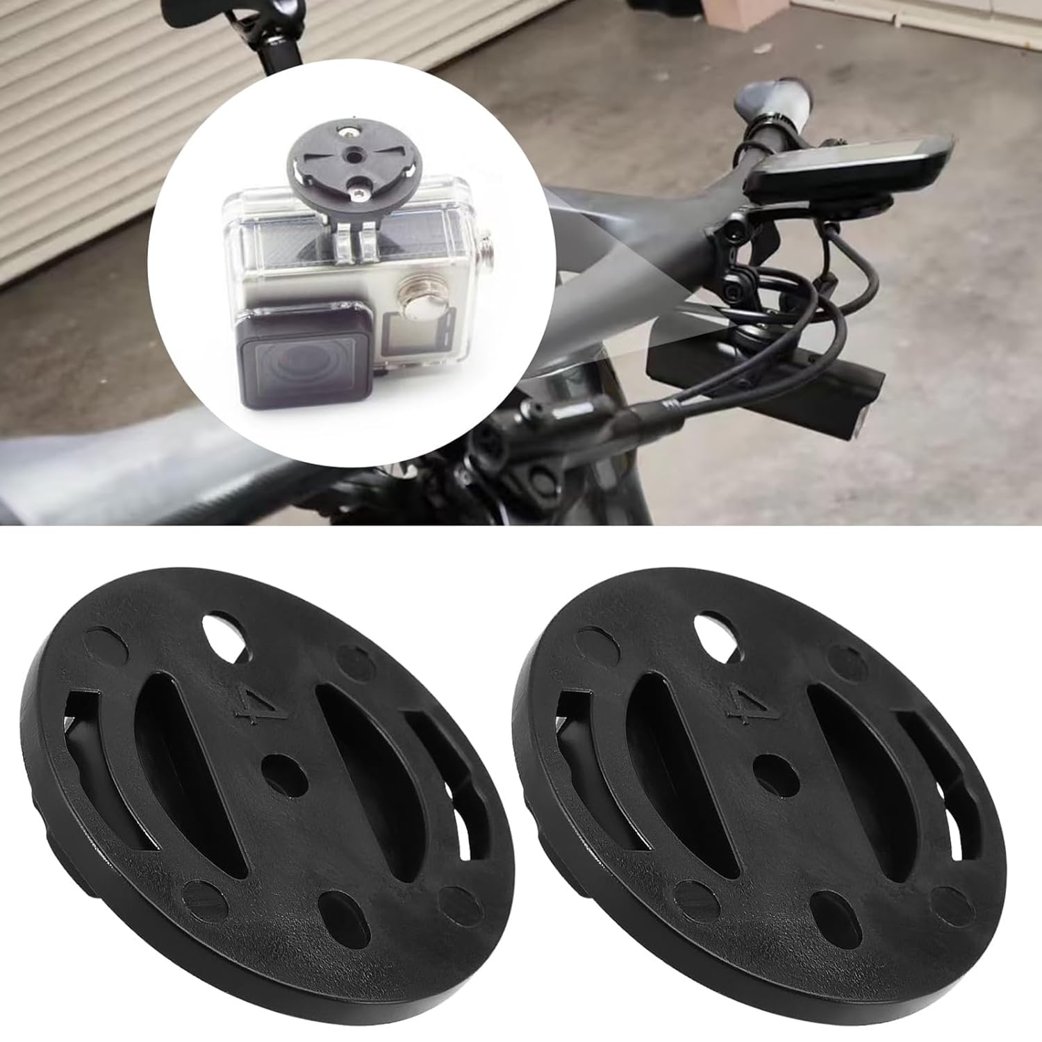 2 Juegos de Soporte para computadora de Bicicleta, Base adaptadora para Soporte de Bicicleta, Soporte de cronómetro, Asiento Macho, Piezas de reparación de plástico de Repuesto para Garmin