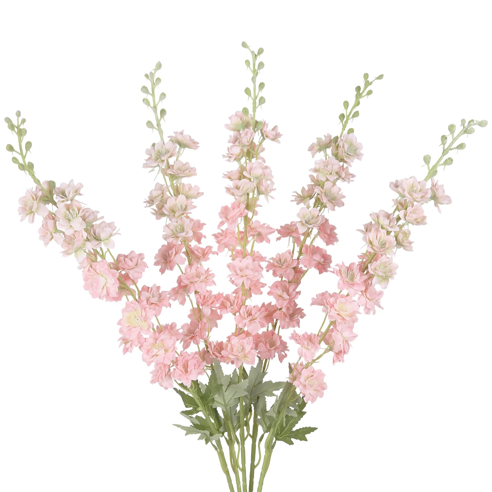 INSUNSIX Dusty Pink Flowers 33.86" Delphinium Artificial Flwoers Pink Fake Flowers 5PCS Long Stem Snapdragon Flowers for Tall Vase for Wedding