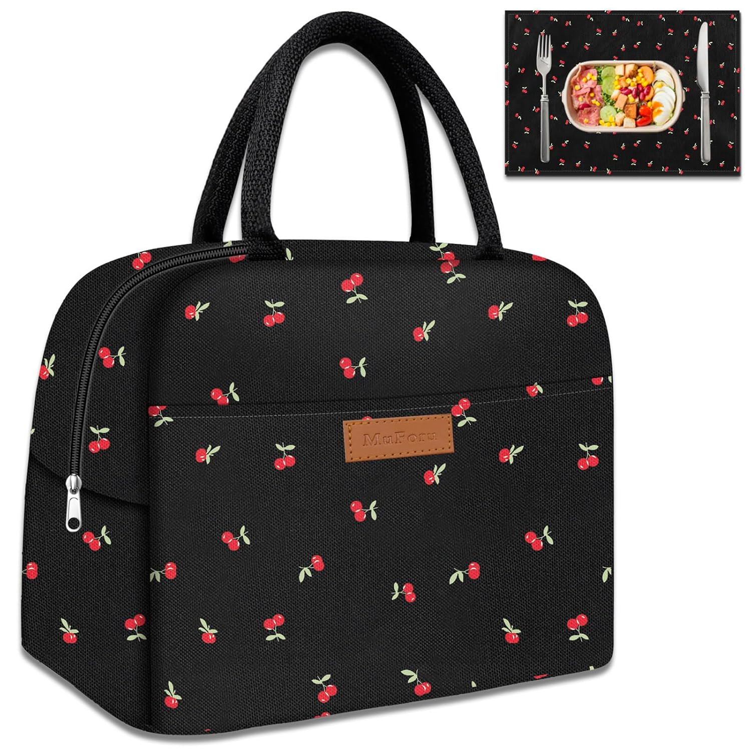 Cute Lunch Bag Women with Placemats Insulated Lunch Box for Women Placemats Keep Clean and Hygienic Durable Leakproof