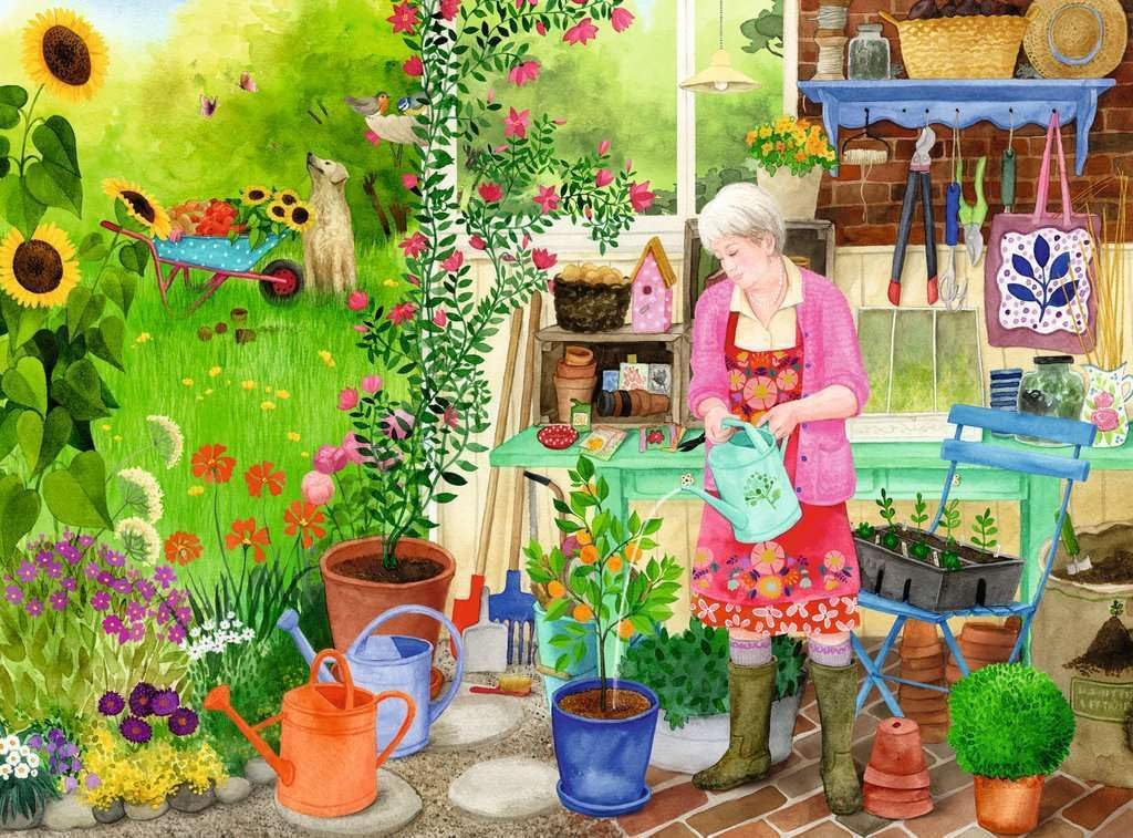 Ravensburger Feel Well - Gardening - 100 Piece Jigsaw Puzzle | A Blooming Paradise |Thicker Pieces, Large Image Format, and Included Stand | Premium Quality Puzzle Made in Europe