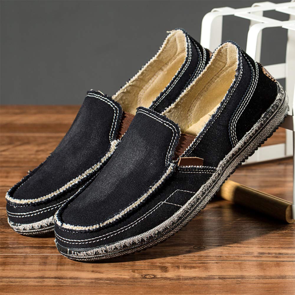 Herren Espadrilles Freizeitschuhe Segeltuch Faulenzer Schlupfen Flache Freizeitschuhe Erbsen Schuhe Fahrschuhe Bootsdeck Schuhe Halbschuhe