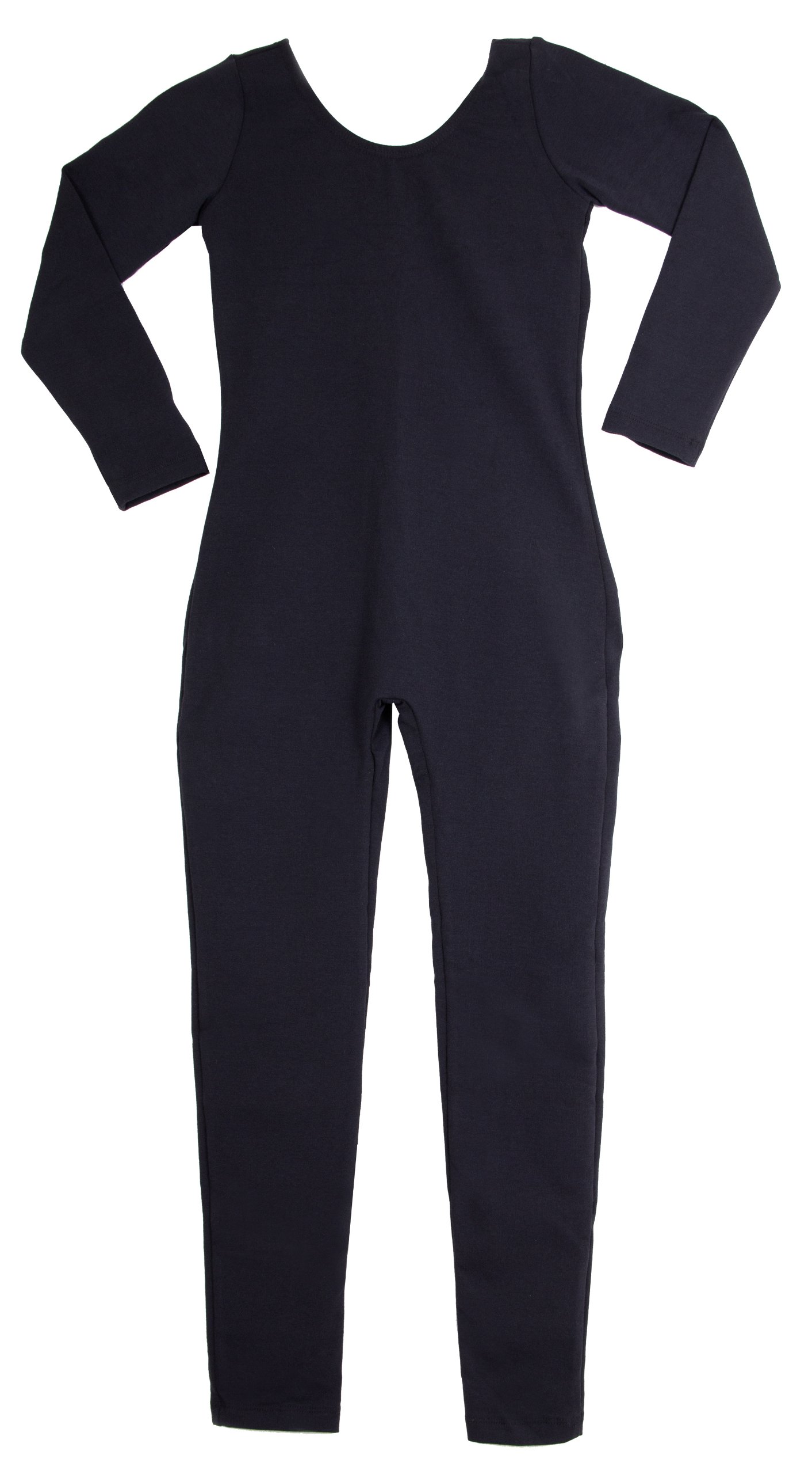 American Theater Dancewear Adult's Long Sleeve Scoop Unitard in Nude or Black