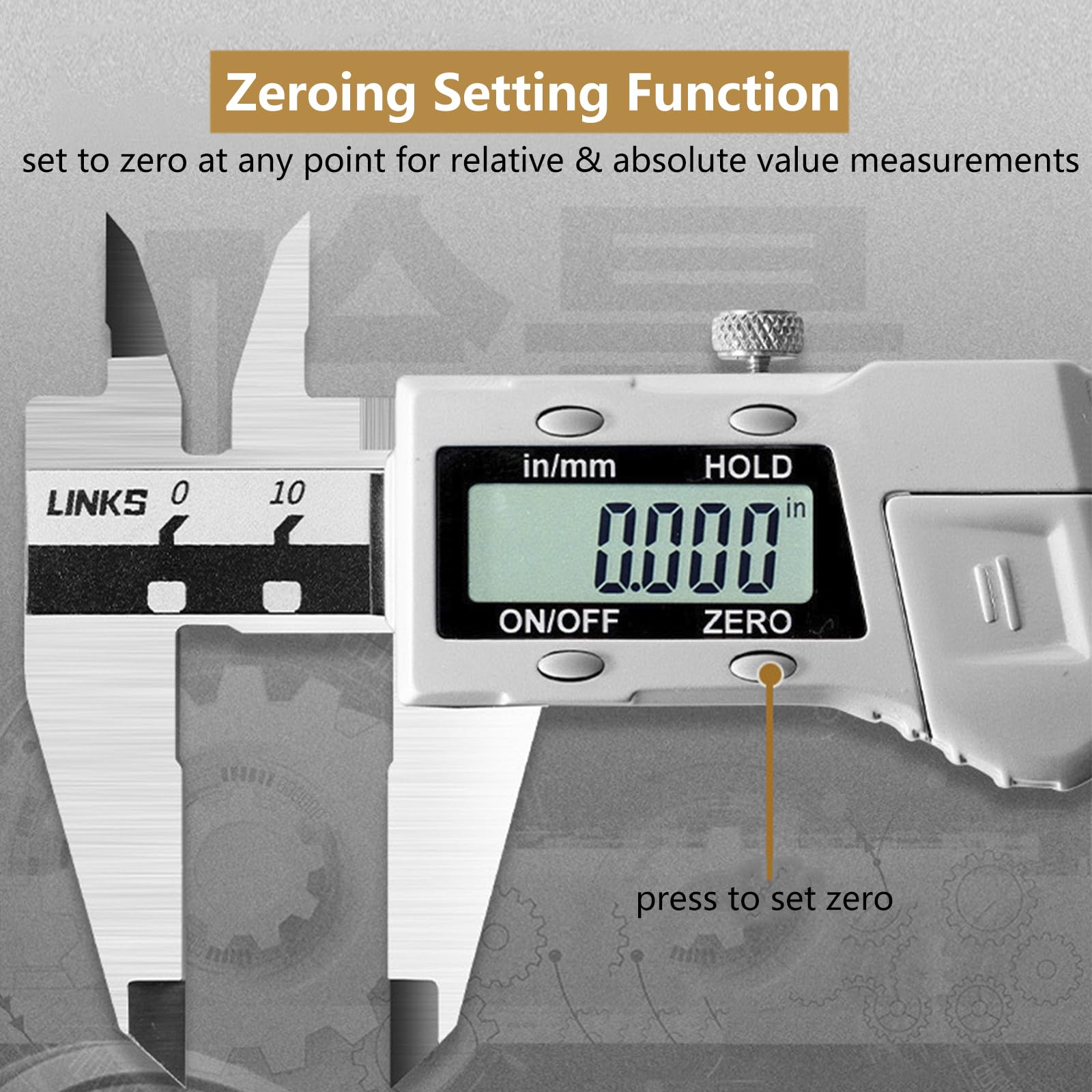 Pie de Rey Digital con Pantalla LCD, Calibre Digital Electrónica de Acero Inoxidable, Profesional Electrónico Vernier Caliper para Impresión 3D/Joyeros/Carpinteros,200mm/8"