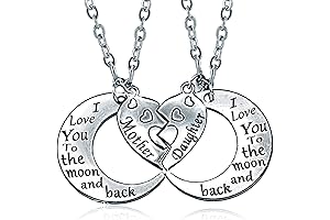 Sterling Silver "I Love You to the Moon and Back" Pendant Necklace:...