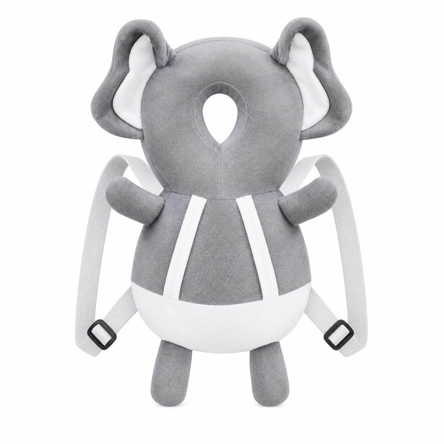 Baby Sathi Elephant Head Protection Backpack Grey for Toddlers | 6-18 Months Age Range, Adjustable Shoulder Straps, Shock-Absorbing PP Cotton, Lightweight Design, Head & Back Guard-image-24