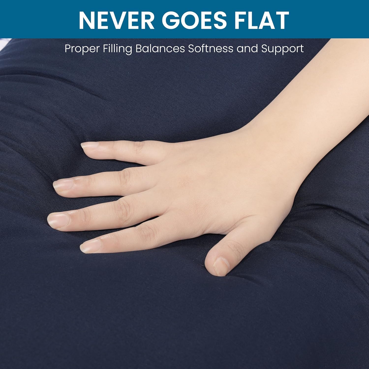 Utopia Bedding Cuscino per Dormire laterale 40x145 cm, Cuscino Lungo Per Gravidanza e Sostenere la Maternità, Cuscini Corpo (Blu Navy)