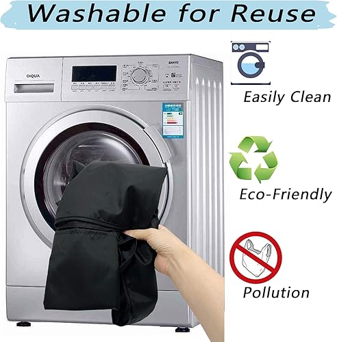 Miniatura 7 de Paquete de 6 bolsas de comestibles reutilizables plegables y reutilizables con bolsa de fijación, bolsas ligeras lavables para mujeres