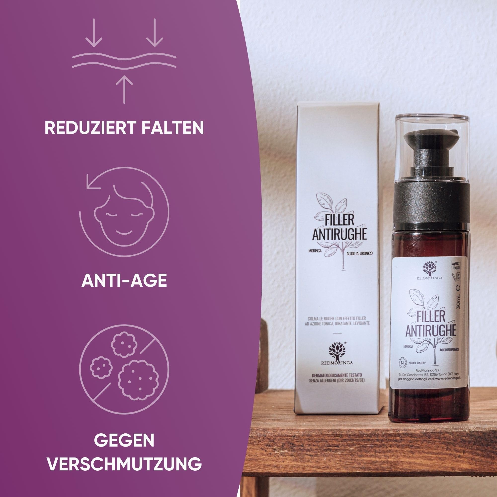 Geschenkset für Damen, komplettes Hautpflege-Set auf Basis von Moringa Bio | mit Gesichtscreme, Anti-Faltenserum, Kollagen-Ergänzungsmittel | Geschenkidee für Damen RedMoringa Hautpflege-Set |