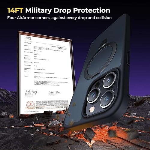 Miniatura 3 de Humixx Funda ultratransparente para iPhone 15 Pro, moderna y única, protección militar contra caídas de 14 pies, ajuste delgado pero protector a