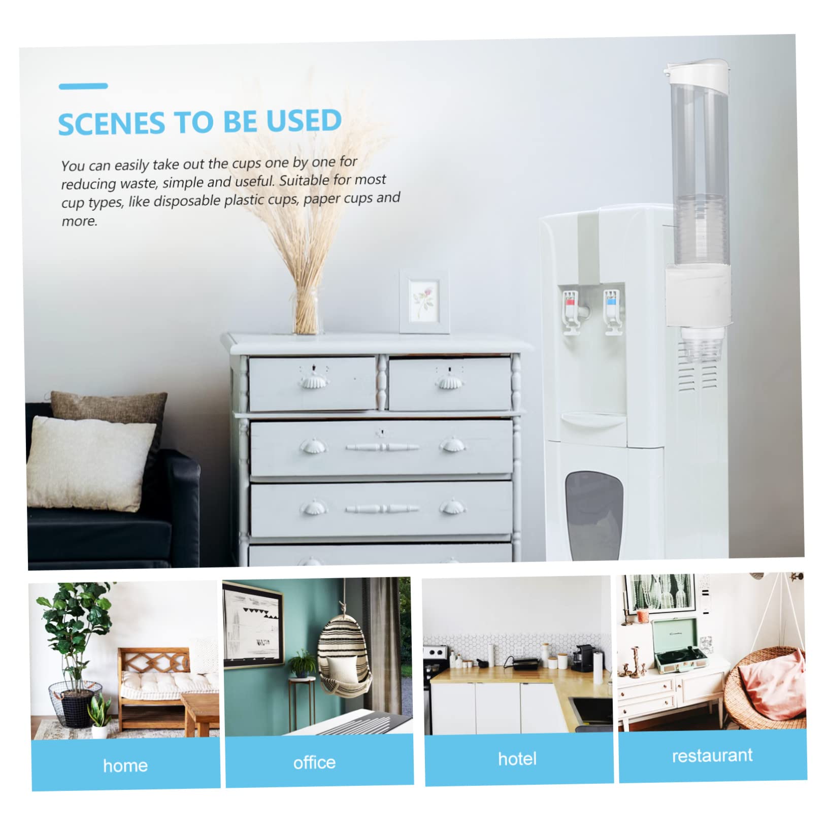 LIFKICH Cup Dispenser Dispenser Wall-Mounted Paper Cup Holder Clean and Tidy Storage