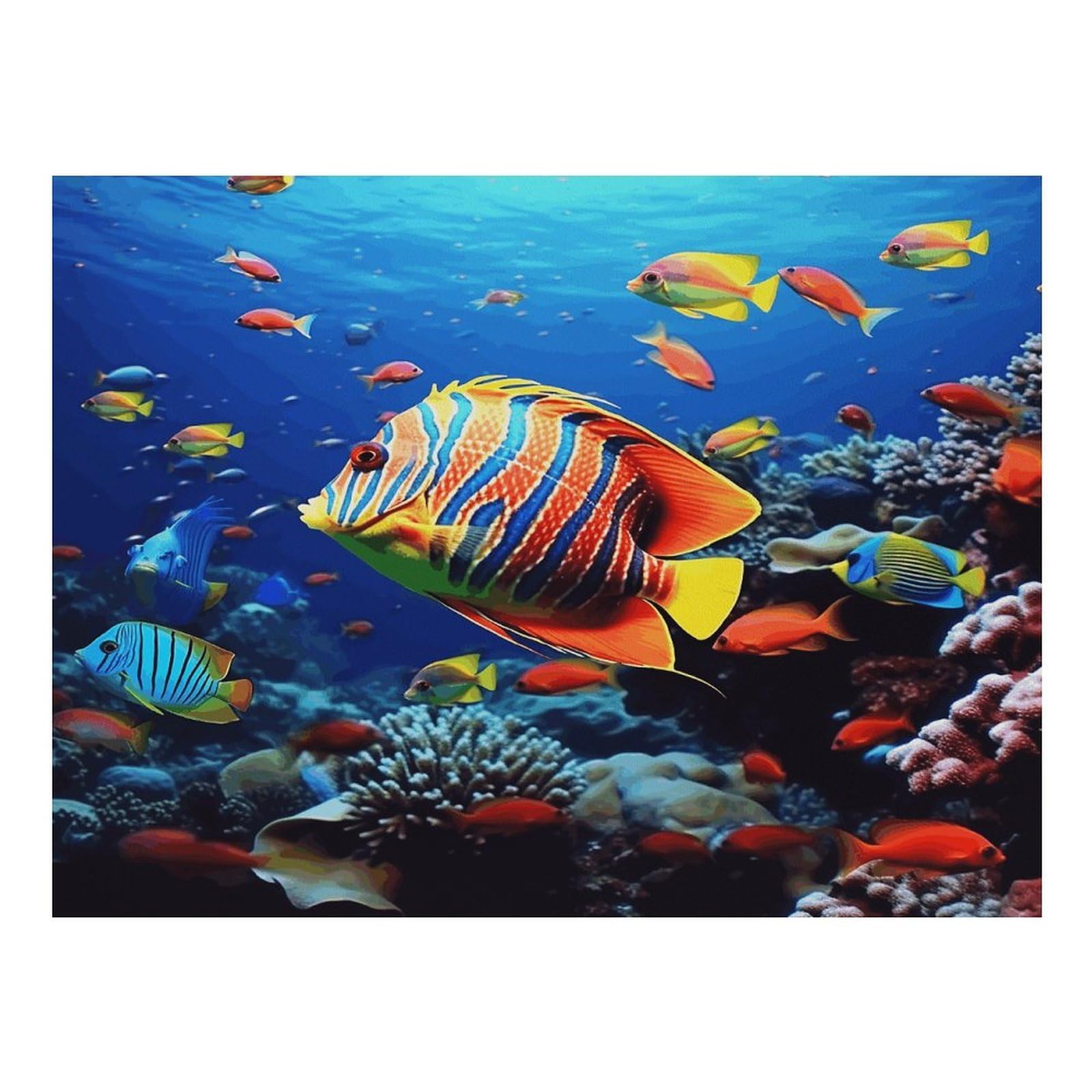Mata do karmy dla kotów z rybami morskimi, antypoślizgowa, mata na karmę dla psów, łatwa do czyszczenia, do jedzenia i wody, mata dla psów i kotów, 61 x 81 cm