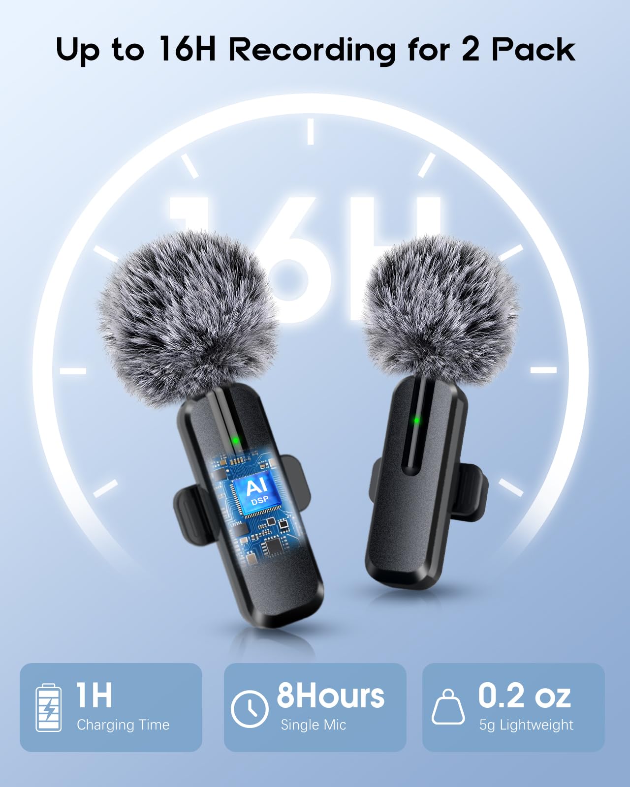 Amazon.com: Wireless Mini Microphone for iPhone, Android - 2 Pack