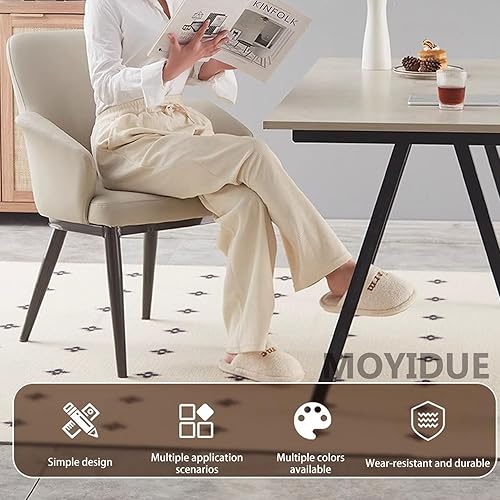 Miniatura 6 de Juego de sillas de mesa de comedor, sillas de piel sintética, sillas de sala de estar con respaldo curvado y protección de tapa de pie para comedor,