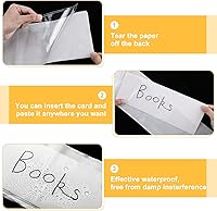 Vista 4 de Paquete de 30 bolsillos autoadhesivos para tarjetas de índice, con apertura superior, tarjetero ideal para organizar y proteger tus tarjetas