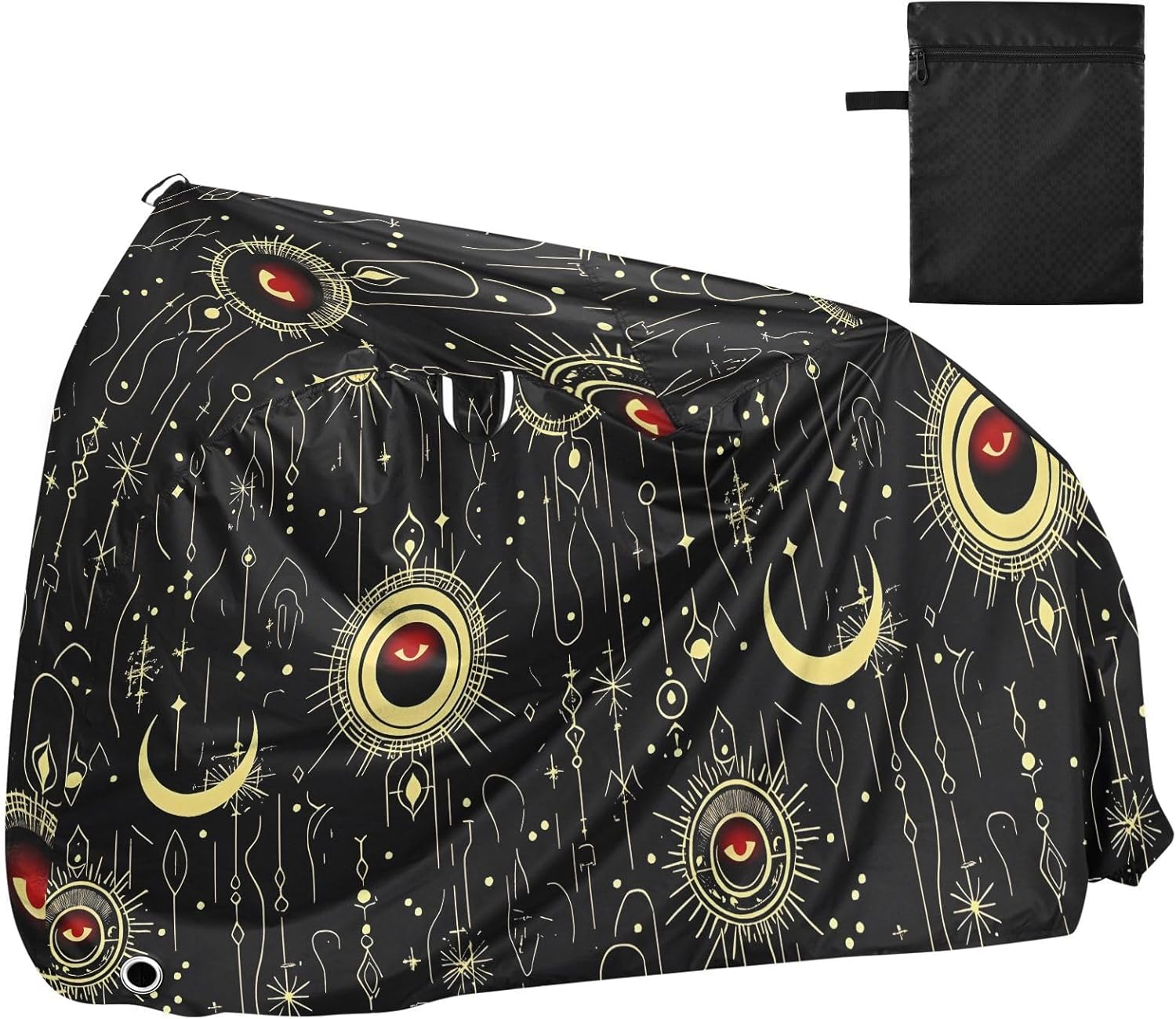 ALAZA Astrology Eye Sun Moon Alchemy Bike Cover Waterproof Outdoor Ebike Bicycle Covers Tarp Protection for 1/2 Bikes, Sun UV Dust Wind Proof