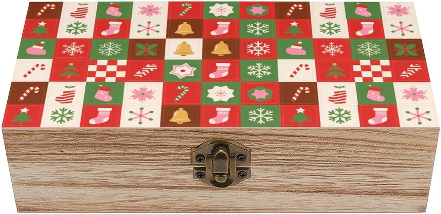 Wood Keepsake Box with Hinged Lid Handmade Wooden Wedding Memory Treasure Boxes Organizer Decorative Christmas Storage Box for Jewelry Coins Cards Photos Letters Crafts Storage