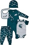 Gertex NFL Team 5-Piece Baby Layette Gift Set | 100% Organic Cotton Bodysuit, Sleeper, Pants, Hat & Bib