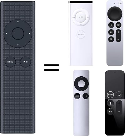 New Replacement Remote for Apple TV 4K 1 2 3, Compatible with Apple TV A1294 A1469 A1427 A1378 MC377LL/A MM4T2AM/A MD199LL/A MC572LL/A MM4T2ZM/A Universal iPhone MacBook Dock Music System
