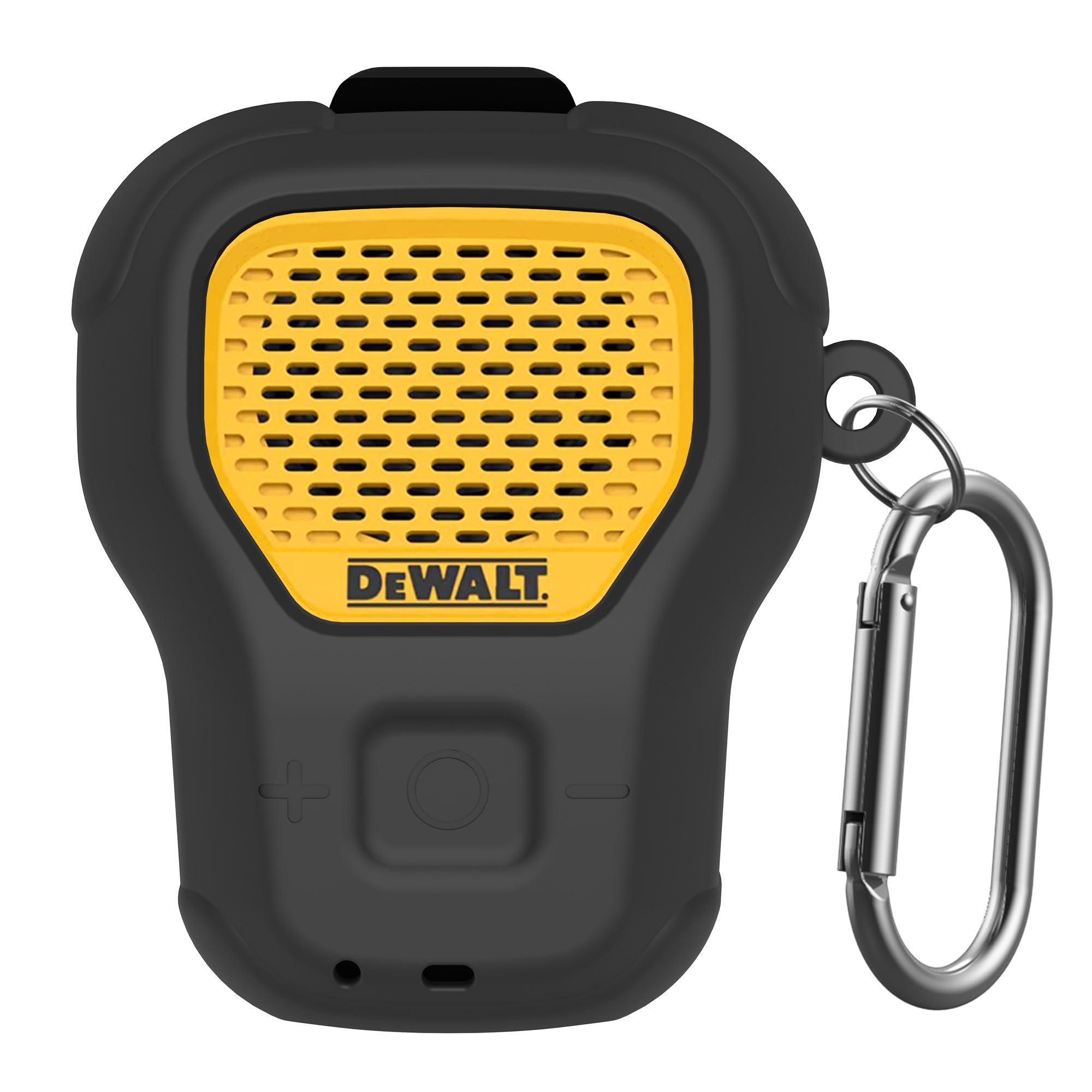 POZCIS Silicone Case for DEWALT Wearable Bluetooth Speaker Case Cover, Small Lightweight Anti-Scratch Portable for Speaker Dewalt Case with Carabiner Accessories Set(Black)