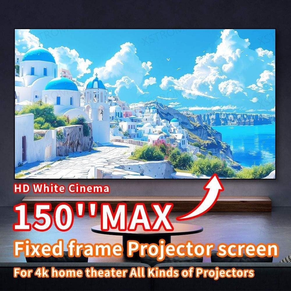 schermo pieghevole Schermo per proiettore Home Cinema Proiezione morbida con cornice fissa(120inch)