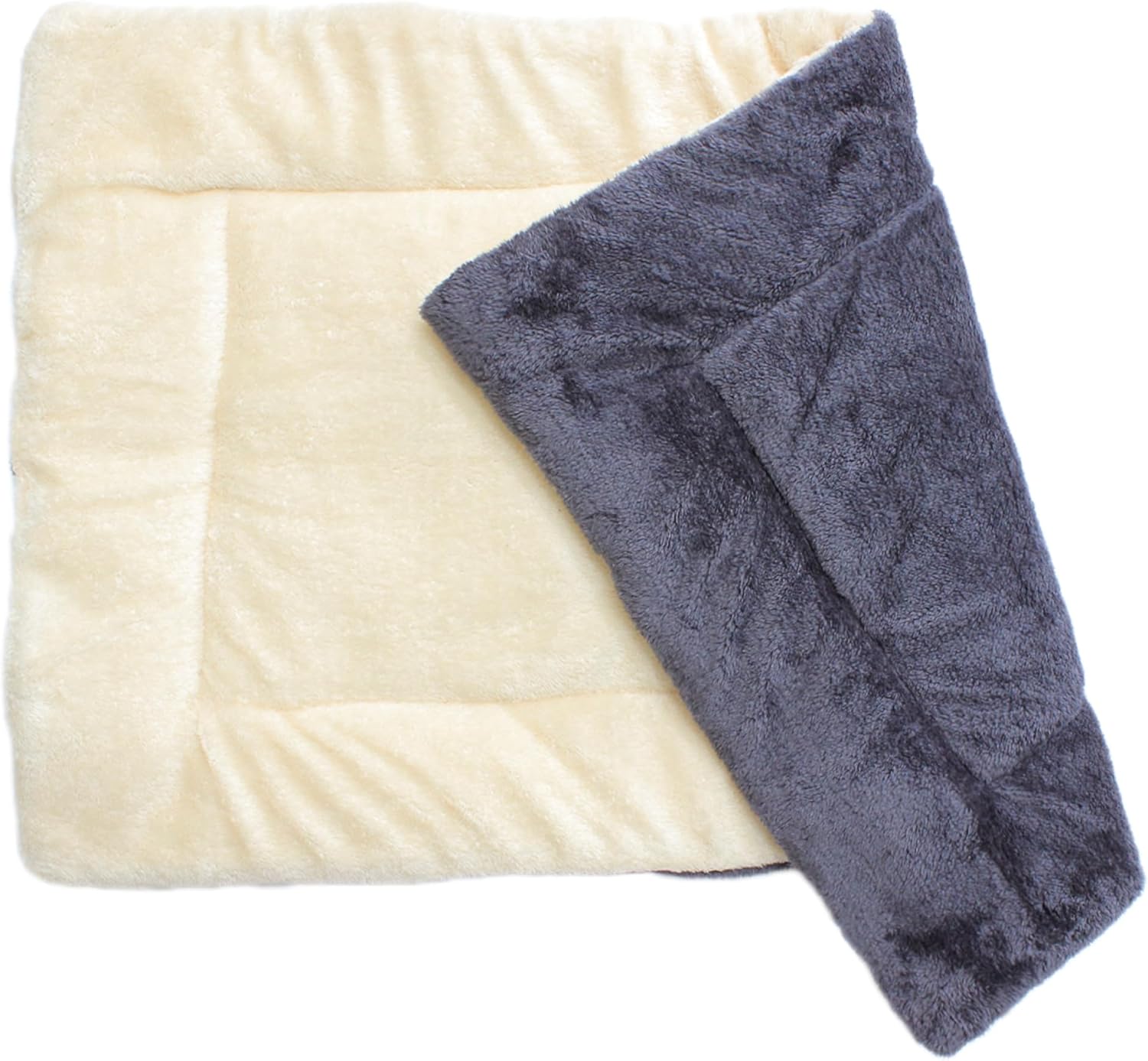 Downtown Pet Supply - Dog Crate Mat - Comfort Dog Bed or Cat Bed - Soft Fleece Nap Mat - Easy Maintenance, Machine Washable Dog Bed - Oatmeal/Charcoal - 35 in x 22 in - Large Dog Bed