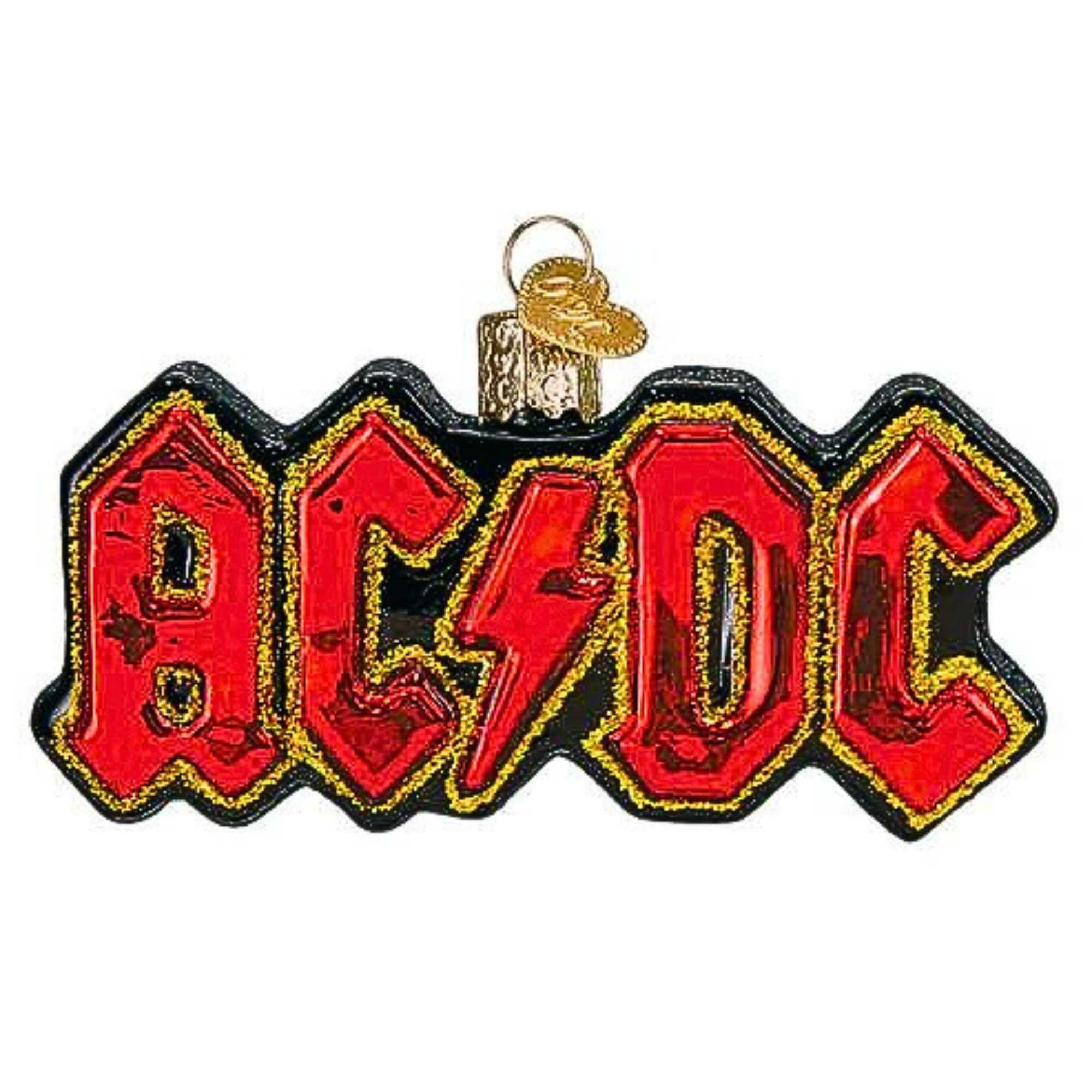 Amazon.com: Old World Christmas AC/DC Glass Hanging Ornament : Home ...