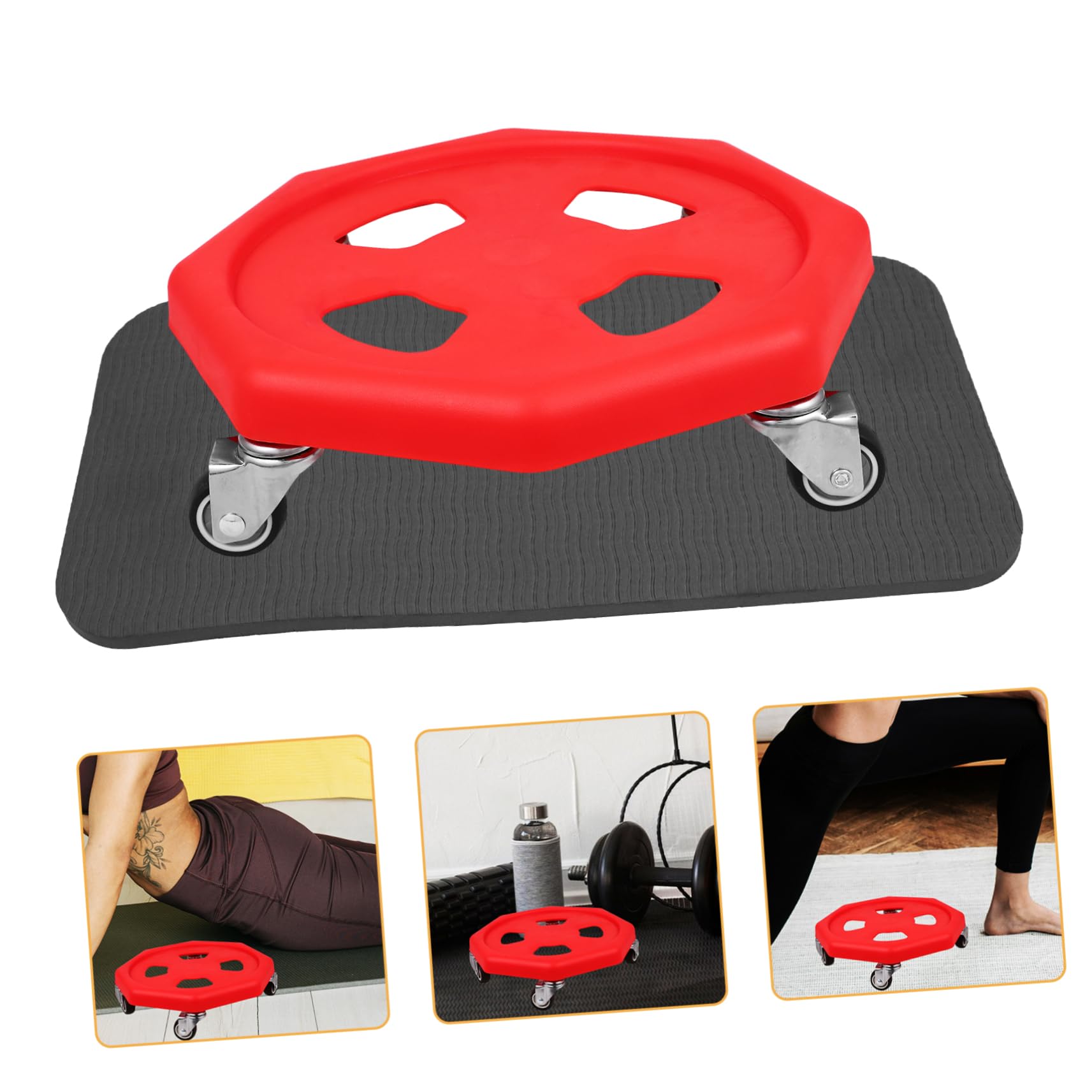 Abaodam Abdominal Trainer mit Gleitscheibe und Kniematte für Effektives Bauchmuskeltraining Multifunktional rutschfeste Oberfläche für Zuhause und Unterwegs