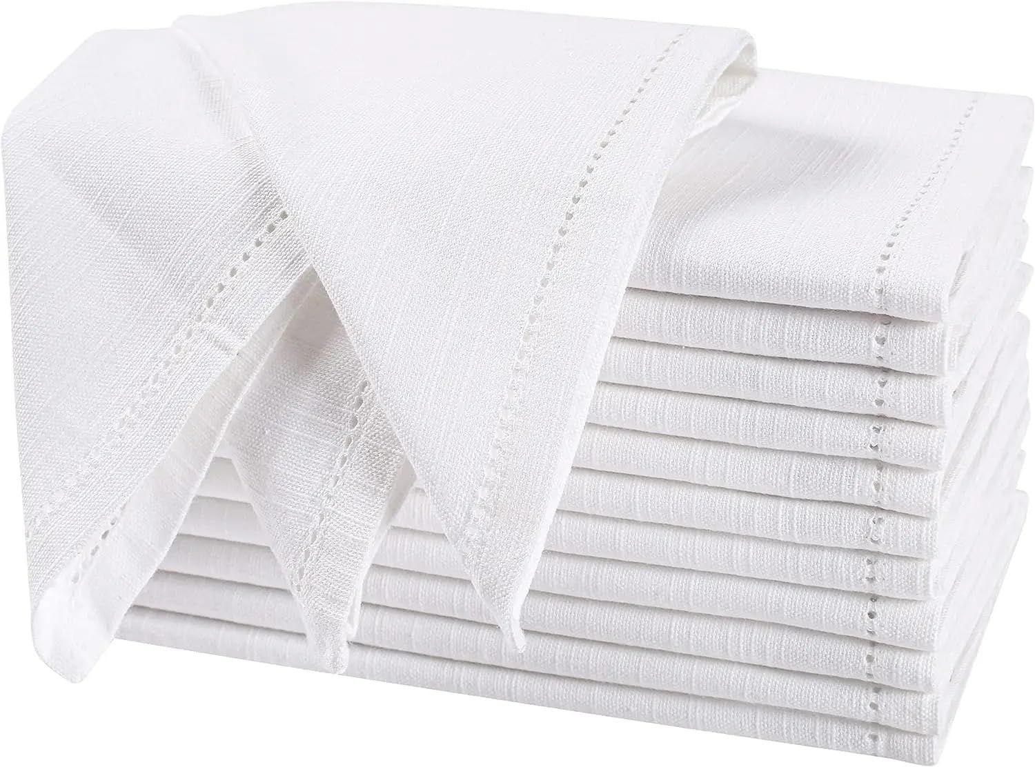 Serviette De Table,Serviette De Table en Tissu Lot de 12 Serviettes de Table en Coton Blanc avec Coins en Onglet Cousus for dîners de Mariage et décorations de Table(Natural 50x50cm)