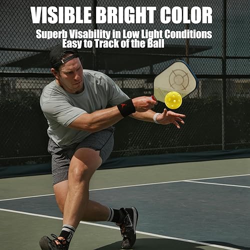 Miniatura 5 de Magicorange Pelotas de pickleball para exteriores, 40 agujeros, bolas de pickleball de alta elasticidad y duraderas para paletas de pickleball de