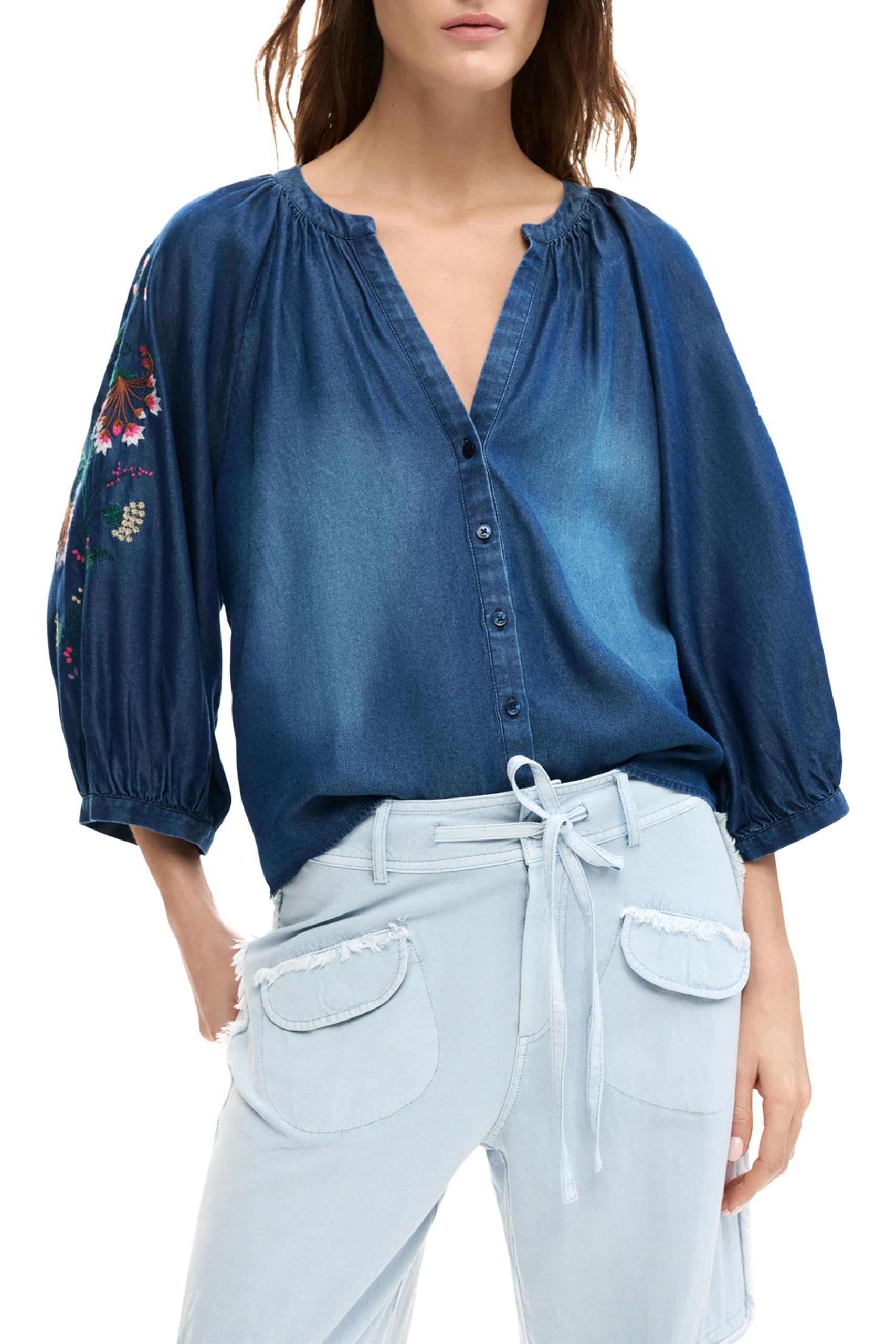 Desigual Damen-Bluse, Blau, Größe XL