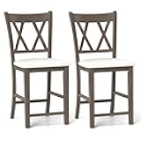 Giantex Wood Bar Stools Set of 2, 24