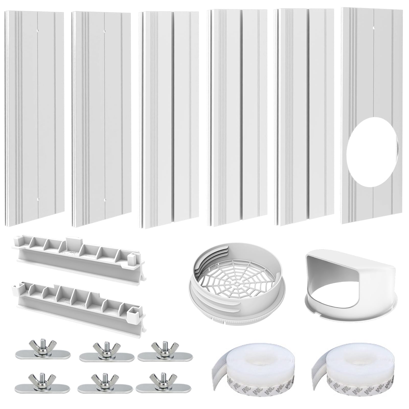 Photo 1 of Portable Air Conditioner Sliding Door Vent Kit, Mobile AC Window Vent Kit for 5.0"/5.9” Exhaust Hose, Seamless AC Vent Seal Kit with 6 Upgraded Plates for A/C Unit Sliding Door/Window