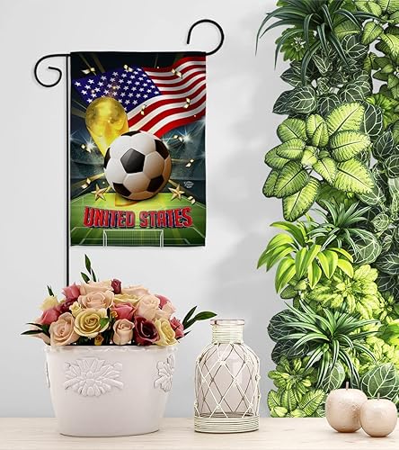 Miniatura 9 de Bandera de jardín de Estados Unidos para la Copa del Mundo, juego de fútbol, portería, pelota de fútbol, actividades de entretenimiento, decoración