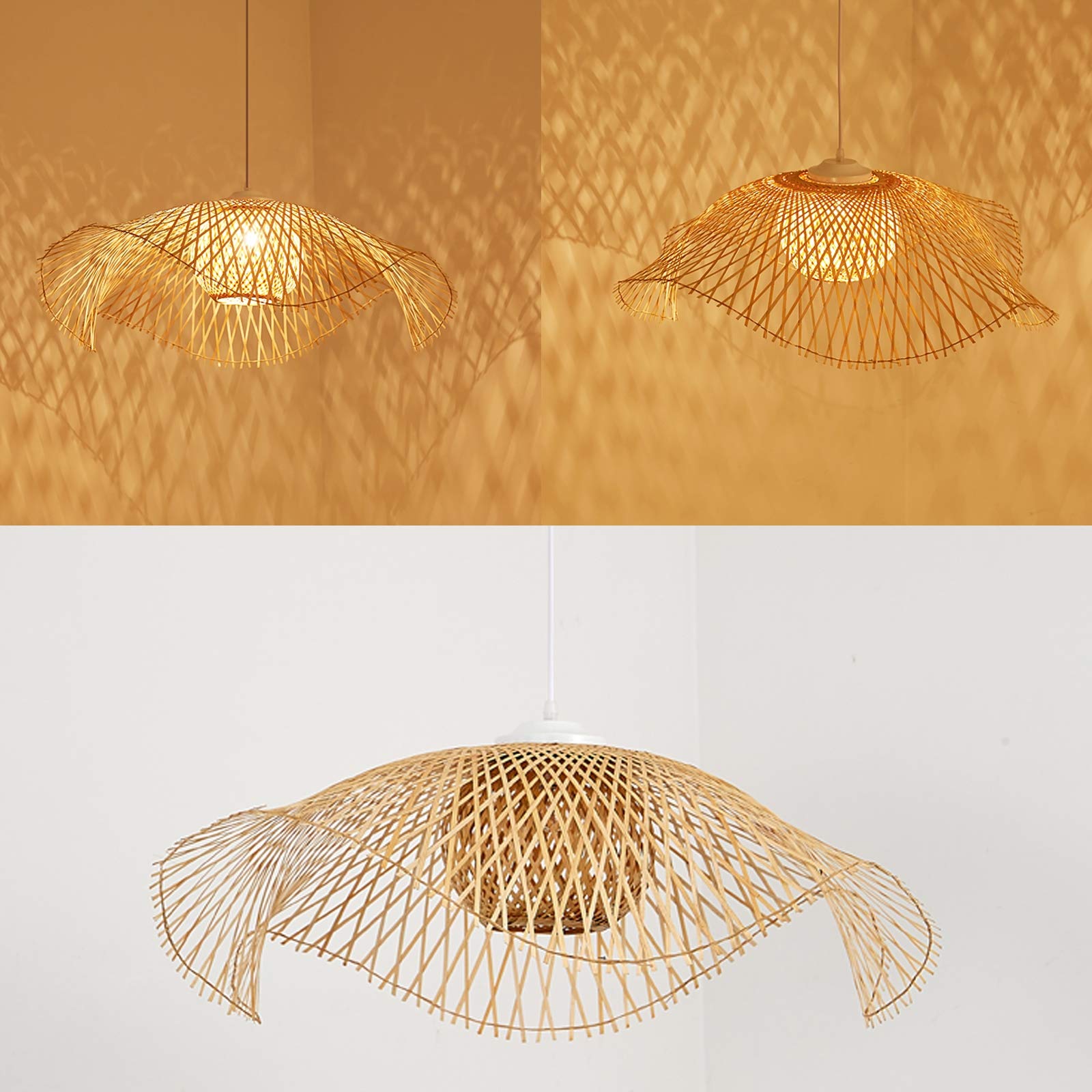 Retro Bamboe Hanglamp Land Bamboe Geweven Lamp Handgeweven Hanglamp