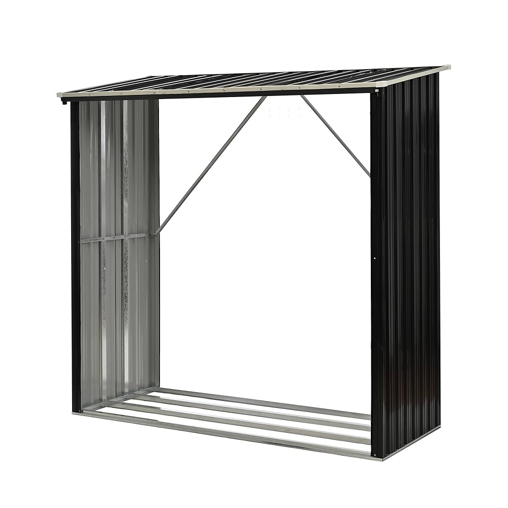 屋根付き薪ラック 大型 金属製　屋根付き 300円OFFクーポンあり☆本日限り】セール薪ラック 屋根付き 薪棚