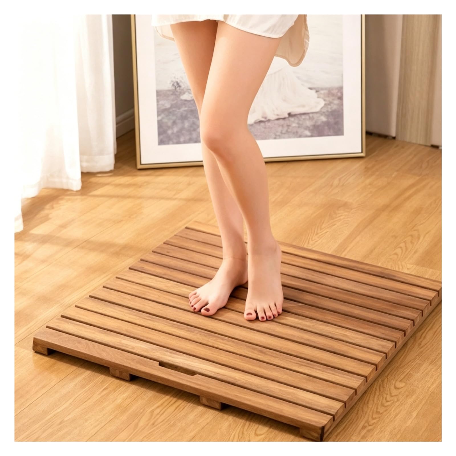 Plataforma De Ducha Lujosa De Maciza, Alfombra Estilo SPA De Gama Alta | Robusta Y Decorativa Para Hoteles, Apartamentos Turísticos Y Baños Particulares(30x60cm/11.8x23.6in)