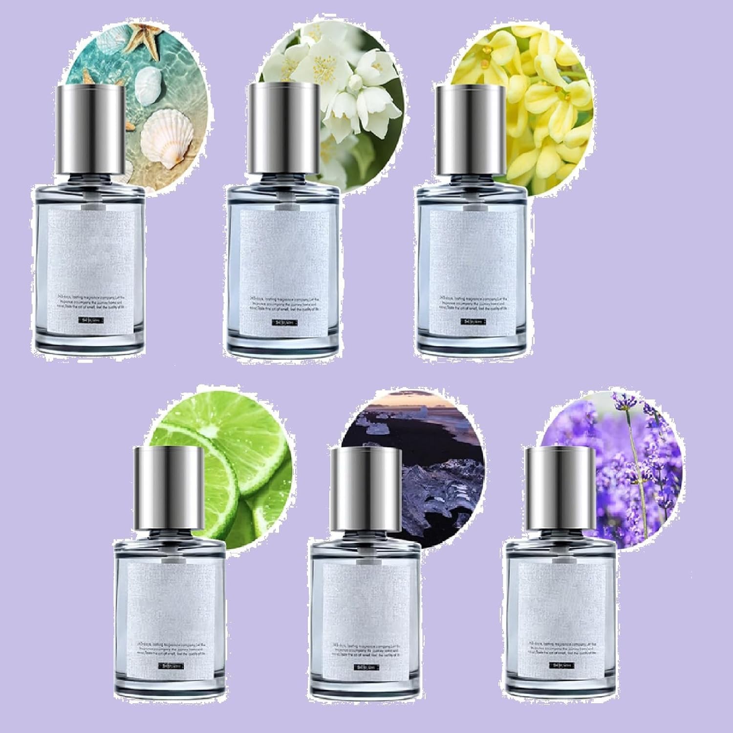 Profumatore Auto Diffusore con 6 Fragranze, Elettrico Fragranze Deodorante, Nebulizzatore ad Ultrasuoni, 3 Modalità, ON/Off Automatico, Batteria Integrata, Francese Fragranza Fino a 12 Mesi CFK-6Z